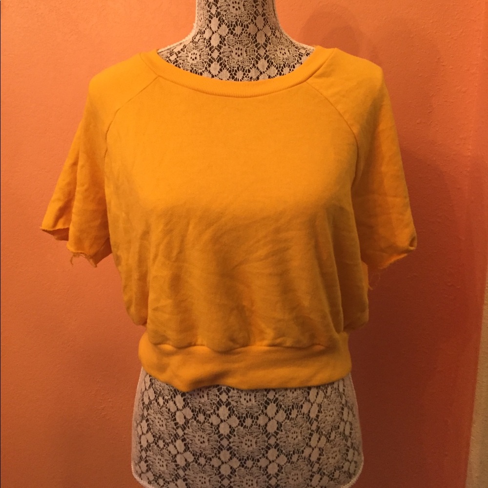 Yellow crop top shirt